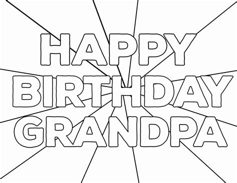 Happy Birthday Grandpa Coloring Sheet