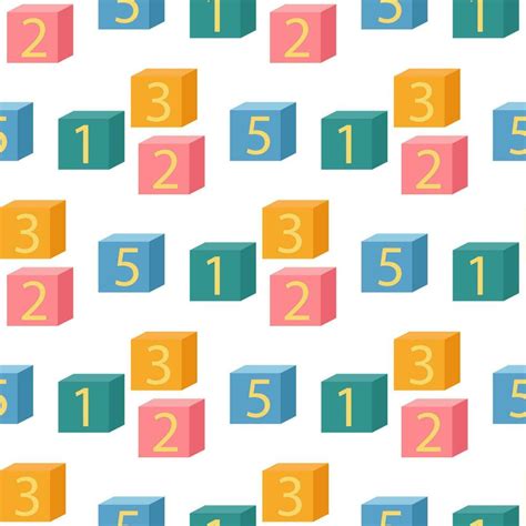 Colored cubes with numbers seamless pattern 24055068 Vector Art at Vecteezy