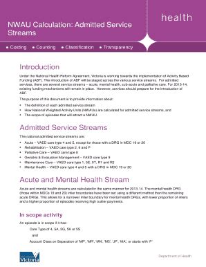 Fillable Online Docs2 Health Vic Gov Admitted Service Streams Acute And