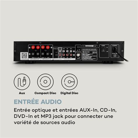 AUNA Auna cd608 dab amplificateur hifi stéréo 4x100w rms dab bt