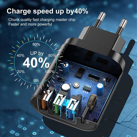 Купить USLION 4-портовое зарядное устройство USB-C, 48 Вт, быстрая ...