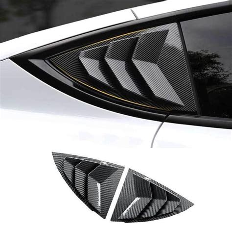 Fydun 2 Pcs Carbon Fiber Style Side Window Louvers Racing Style Side