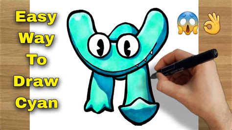 How To Draw Cyan From Rainbow Friends Chapter 2 Youtube