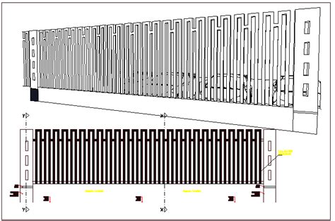 Perimeter Fence Architecture Details Of Public Garden Dwg File Cadbull