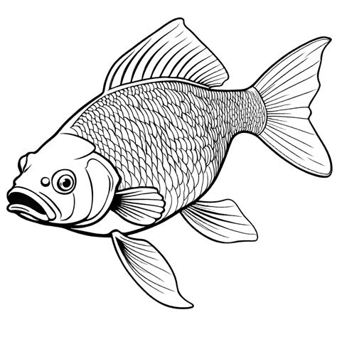 Detailed Carp Coloring Page Lulu Pages