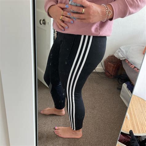 Adidas three stripe leggings in black size 12, there... - Depop