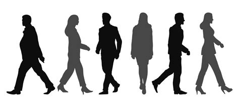 Business People Silhouettes Walks Character Collection 6124022 Vector Art at Vecteezy