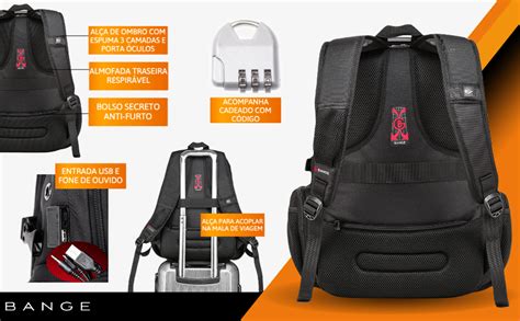 Bange Mochila Para Notebook Masculina Grande Imperme Vel Litros