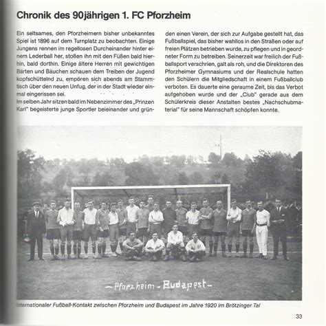 Vereinschronik 90 Jahre 1 FC Pforzheim 1 CfR Pforzheim 1896