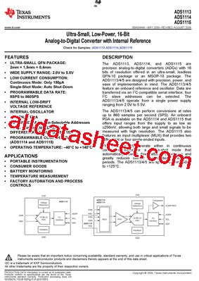 Ads Datasheet Pdf Texas Instruments