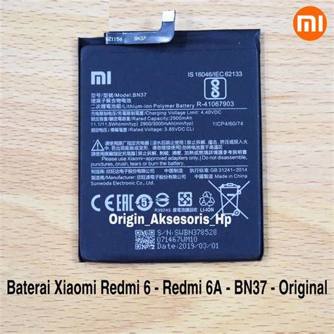 Jual Baterai Xiaomi Redmi 6 BN37 Redmi 6A Original Batre HP Xiaomi BN