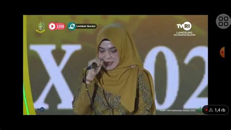 Hj Roudhah Juara 1 Tilawah Dewasa Putri Penutupan MTQ Kalsel 2022