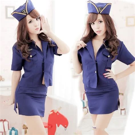 Sell Well Cosplay Policewoman Flight Attendant Costumes Sexy Lingerie