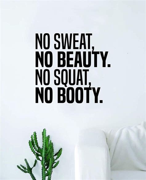 No Sweat Beauty Squat Booty Quote Fitness Health Work Out Gym Etsy