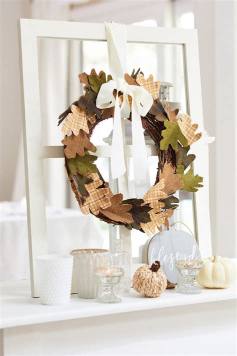 DIY Fall Leaf Wreath - Happy Happy Nester