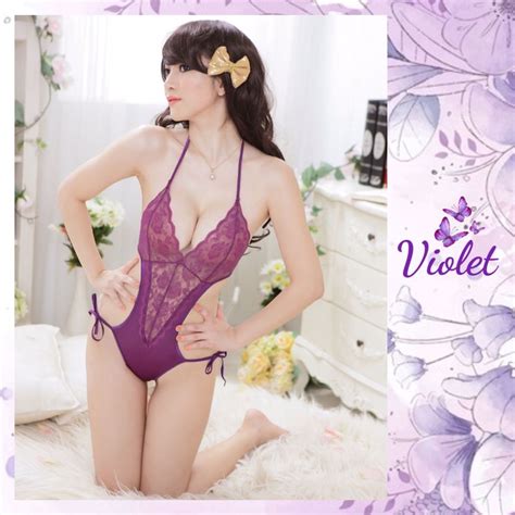 Jual Violet Lingerie Pakaian Dalam Seksi Bodysuit Erotis Pakaian Dalam