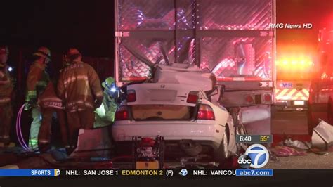 Car Slams Into Parked Big Rig On 5 Freeway Near Castaic Lake 3 Killed