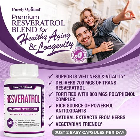 Purely Optimal Suplemento De Resveratrol Premium Mg Max Strength