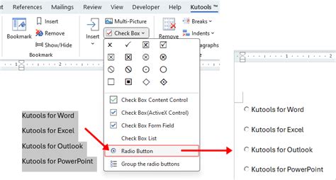 How To Insert Radio Button In A Microsoft Word Document