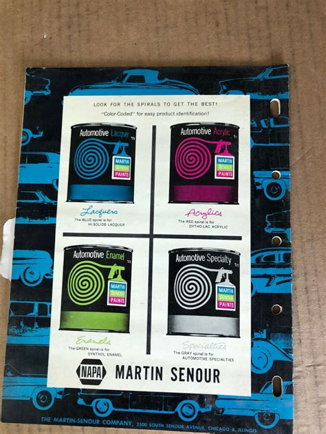 Vintage Napa Martin Senour Paints Automotive Color Directory Color