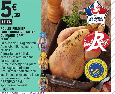 Promo Poulet Fermier Label Rouge Volailles Du Maine Igp Lou Chez E