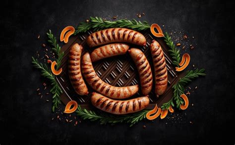 Premium Photo A Grilled Barbecued Sausage Ai Generated