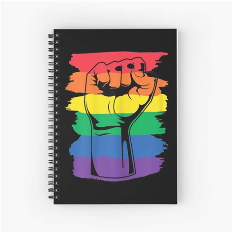 Pride Month Merch Lgbt Rainbow Fist Lgbtq Gay Pride Spiral Notebook