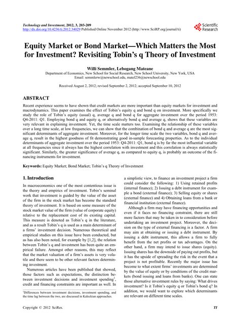 (PDF) Equity Market or Bond Market—Which Matters the Most for ...