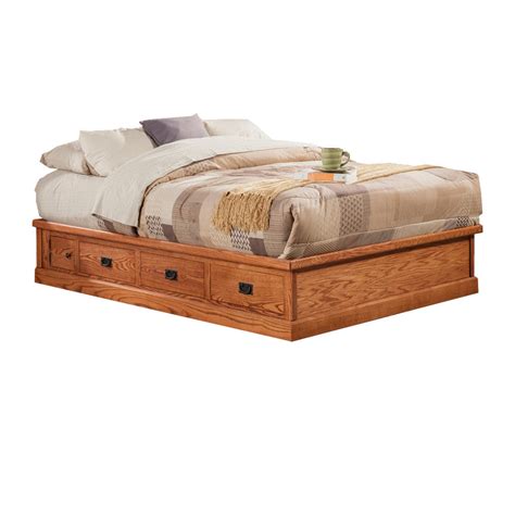 Od O M456 Ck Mission Oak Pedestal Bed With 6 Drawers Cal King Size