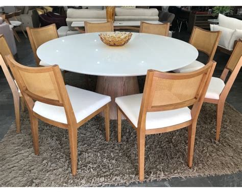 Conjunto Mesa De Jantar Redonda M Maite Cadeiras Monaco