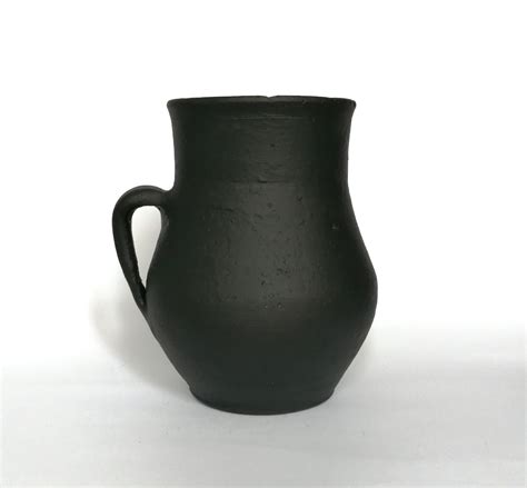 Home Living Wabi Sabi Pottery Black Clay Vessel Rustic Ceramic Pot