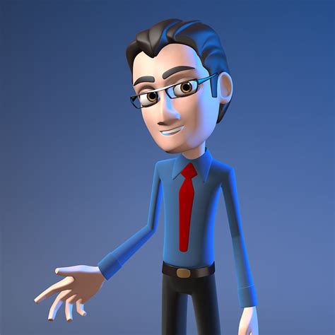 2 Cartoon Rigged Office Characters 3d Model 99 Max Free3d