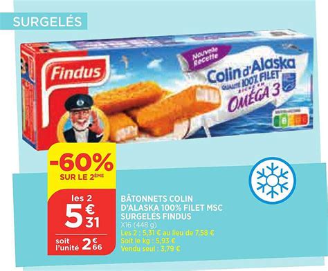 Offre Bâtonnets De Poissons Panés Surgelés Croustibat Findus chez U Express