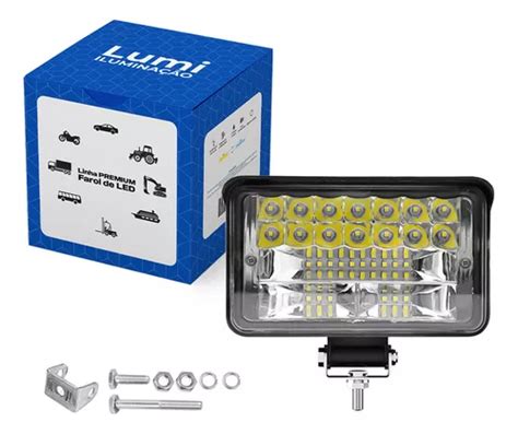 Par Refletor Holofote Luminaria Farol 36 Leds 12v 24v Cor Da Carcaça