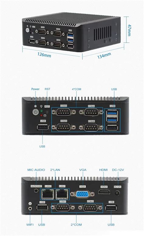 Thin Client Pc 8th Gemini Lake J4125 Cpu Quad Core J4105 Mini Pc Dc12