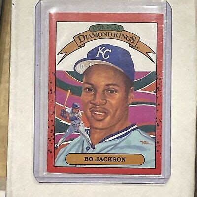 Bo Jackson Diamond Kings 1990 Donruss 1 RARE Errors On Face Nose