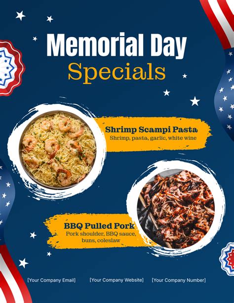 Free Memorial Day Restaurant Flyer Template To Edit Online