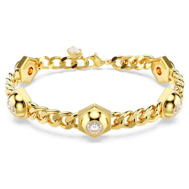 Bracelet Numina Coupe Ronde Blanc Placage De Ton Or Swarovski