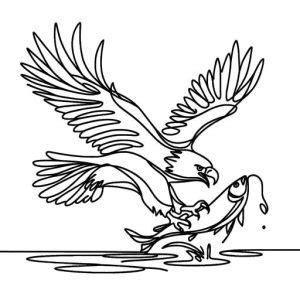 Bald Eagle With Prey Coloring Page Lulu Pages