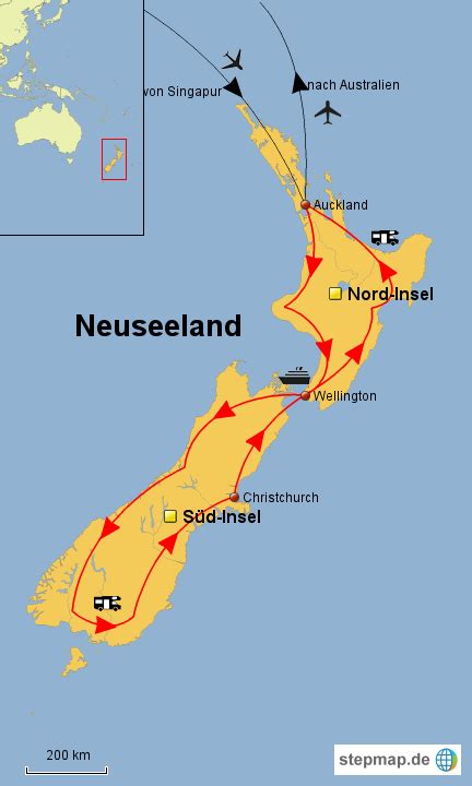 Stepmap Neuseeland Landkarte F R Deutschland