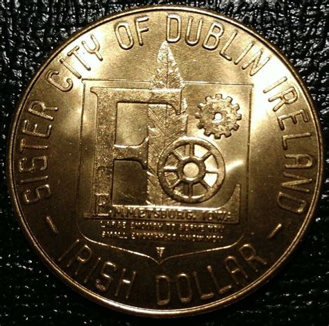 1980 Emmetsburg Iowa Irish Dollar Medal Dublin Ireland Token Robert