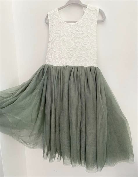 Robe Cérémonie Zoe Vert Sauge Sans Manche 6 Mois à 12 Ans