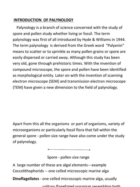 Palynology | PDF | Spore | Pollen