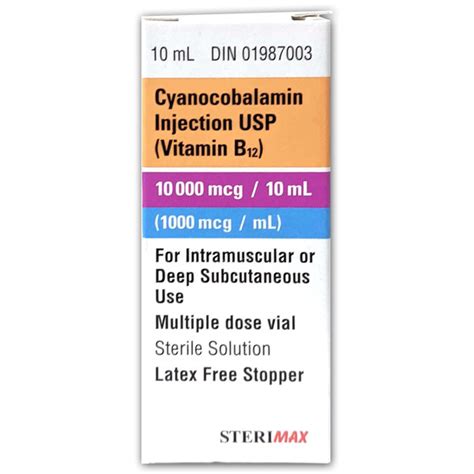 Buy Sterimax Cyanocobalamine Vitamin B Mcg Ml Pets Drug Mart