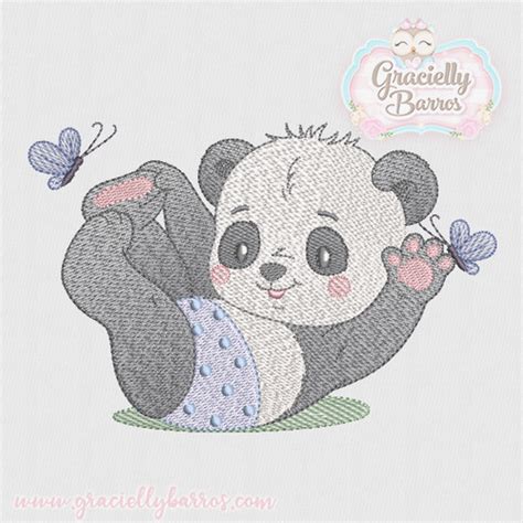 Matriz De Bordado Urso Panda Gb Gracielly Barros