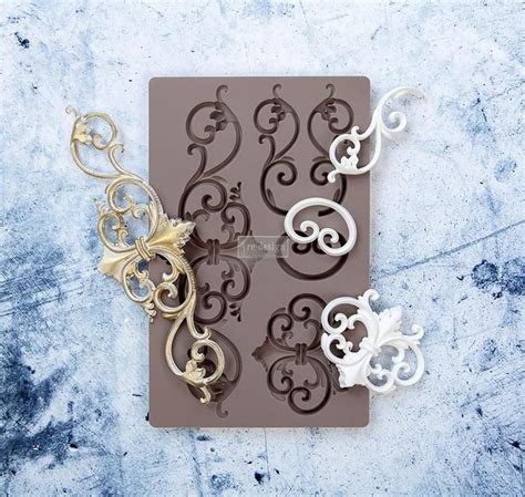 Tillden Flourish Silicone Mold Redesign With Prima Etsy Moules En