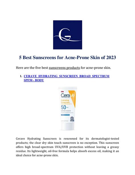 Ppt 5 Best Sunscreens For Acne Prone Skin Of 2023 Powerpoint Presentation Id 12286501