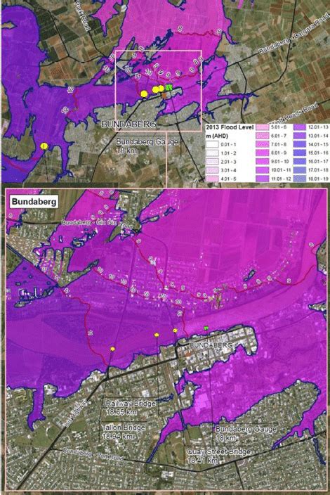 Inundation map of 2013 flood (Bundaberg Regional Council, 2013c ...