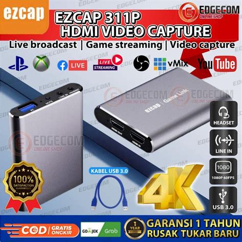 Jual EZCAP 311P HDMI Video Capture Live Stream Record USB 3 0 4K 1080p