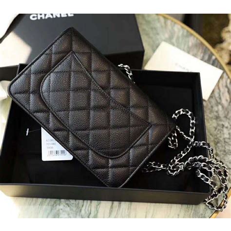 Chanel Women Classic Wallet On Chain Lambskin Leather Black Lulux